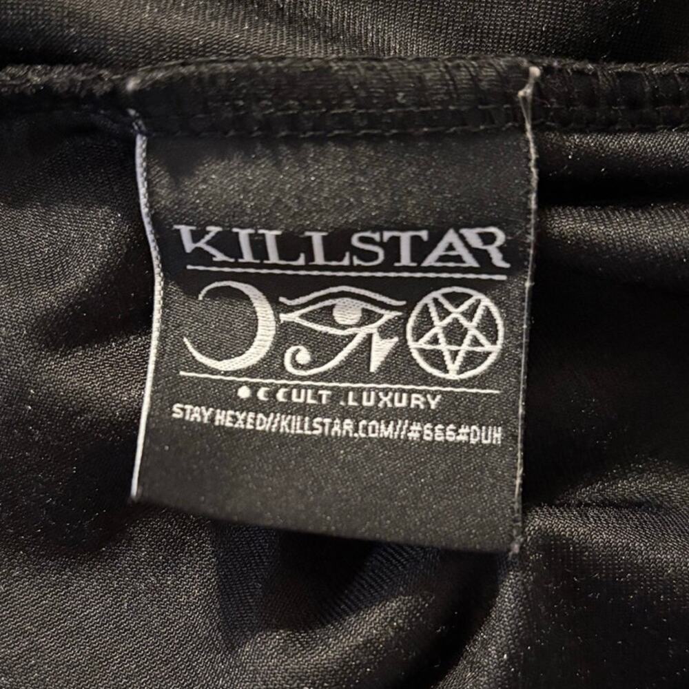 Killstar Size XL Dress Velvet Stretch Fit Flare Sleeveless Halter Collar Gothic - Picture 6 of 10